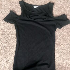 Aeropostale Black Cold Shoulder Tee
